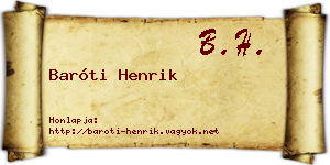 Baróti Henrik névjegykártya